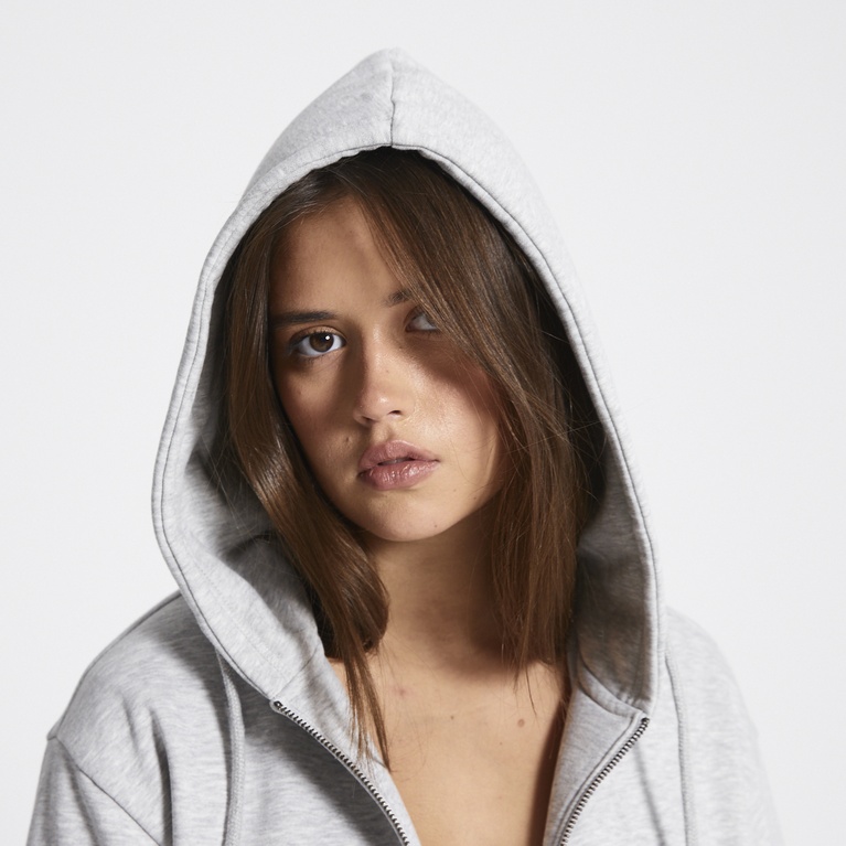 Zip hoodie "Vivvi" Grey Melange